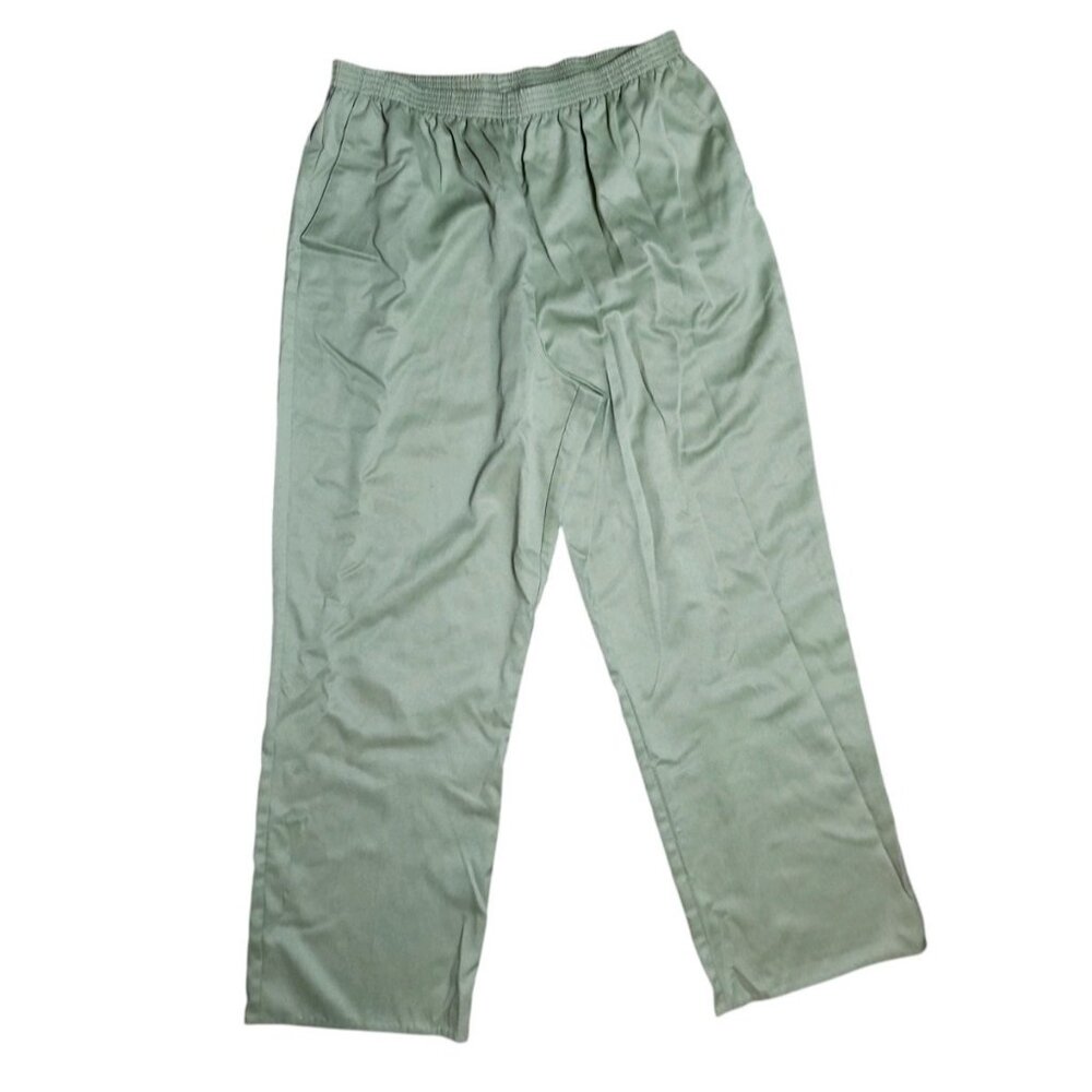 Alfred‎ Dunner Pants Womens Size 16 Solid All Green Pull On Comfort Waist